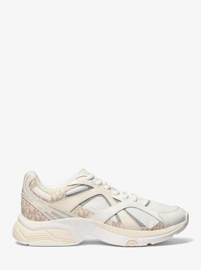 Leo Mixed-Media Trainer in VANILLA COMBO | Michael Kors
