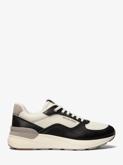 Trevor Mixed-Media Trainer in BLACK COMBO | Michael Kors