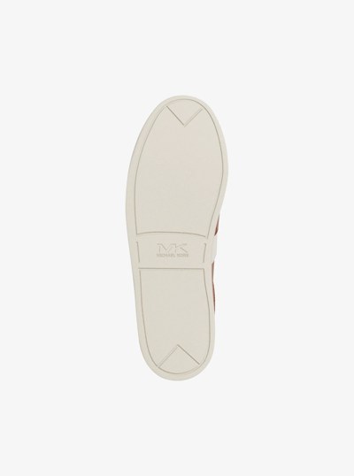 Brady Logo Embossed Leather Sneaker in LUGGAGE | Michael Kors