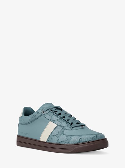 Brady Logo Embossed Leather Sneaker in CHAMBRAY | Michael Kors
