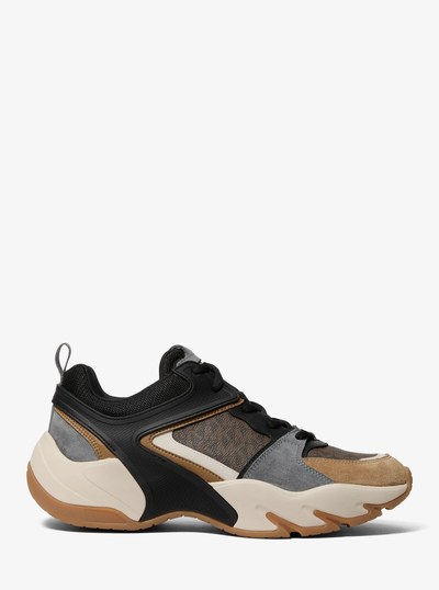 Chase Mixed-Media Trainer in BROWN MULTI | Michael Kors