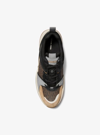 Chase Mixed-Media Trainer in BROWN MULTI | Michael Kors