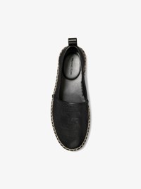 Espadrille Elias en cuir gaufr&eacute; &agrave; logo