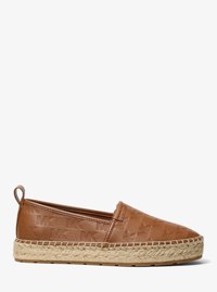 Espadrille Elias en cuir gaufr&eacute; &agrave; logo