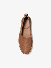 Espadrille Elias en cuir gaufr&eacute; &agrave; logo