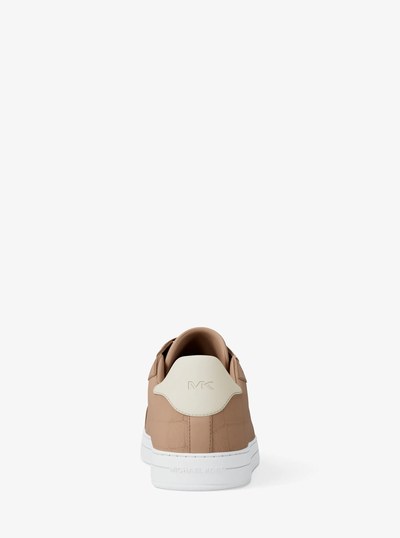 Keating Crocodile Embossed Suede and Leather Sneaker in KHAKI | Michael Kors