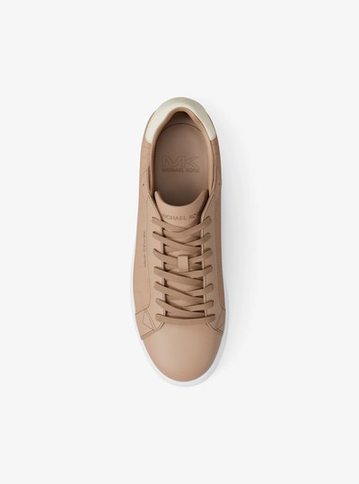 Keating Crocodile Embossed Suede and Leather Sneaker in KHAKI | Michael Kors