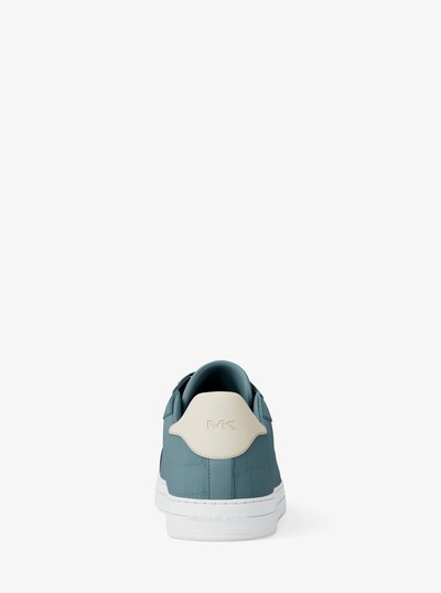 Keating Crocodile Embossed Suede and Leather Sneaker in CHAMBRAY | Michael Kors