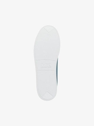 Keating Crocodile Embossed Suede and Leather Sneaker in CHAMBRAY | Michael Kors