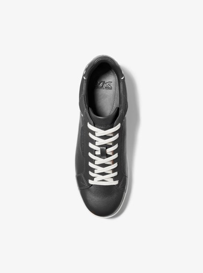 Keating Hand-Stitched Leather Sneaker in BLACK | Michael Kors