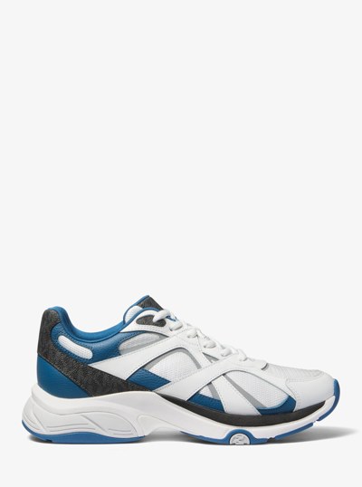 Leo Mixed-Media Trainer in IMPERIAL BLUE | Michael Kors