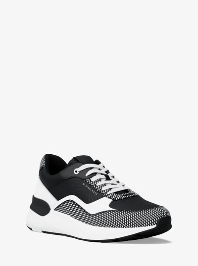 Trevor Mixed-Media Trainer in BLACK | Michael Kors