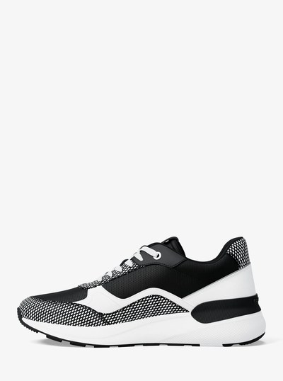 Trevor Mixed-Media Trainer in BLACK | Michael Kors