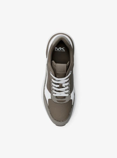 Trevor Mixed-Media Trainer in BIRCH | Michael Kors