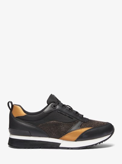 Allie Stride Glitter Chain Mesh and Canvas Trainer