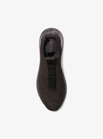 Bodie Logo Tape Metallic Stretch Knit Slip-On Trainer