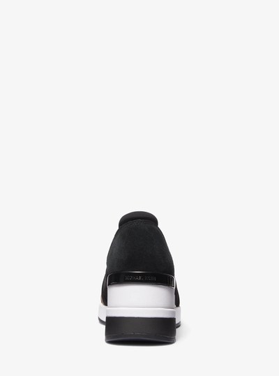 Geena Glitter Chain-Mesh and Leather Slip-On Trainer