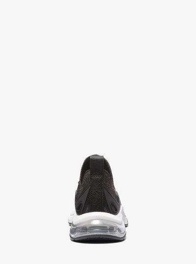 Kit Extreme Metallic Stretch Knit Slip-On Trainer in BLACK/BRONZE | Michael Kors