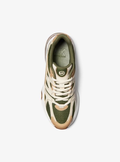 Kit Extreme Mesh and Leather Trainer in AMAZON GREEN MULTI | Michael Kors