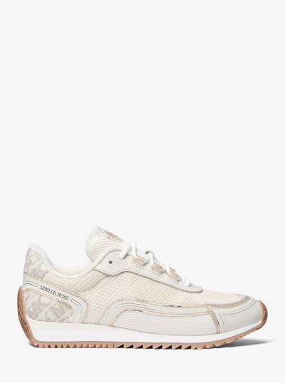 Byrdie Mixed-Media Trainer in VANILLA COMBO | Michael Kors