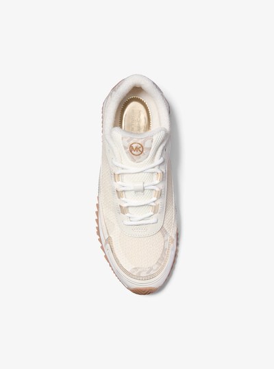 Byrdie Mixed-Media Trainer in VANILLA COMBO | Michael Kors