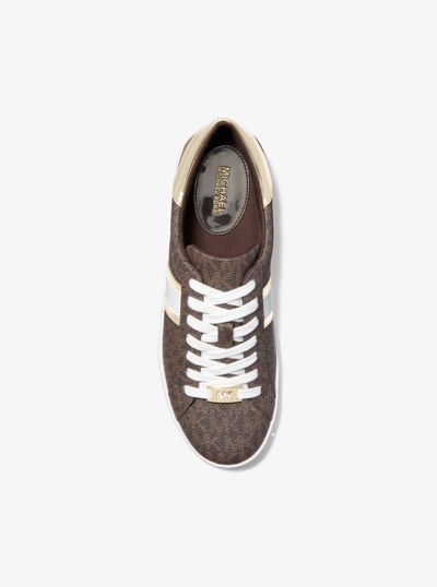 Keaton Metallic Striped Signature Logo Sneaker