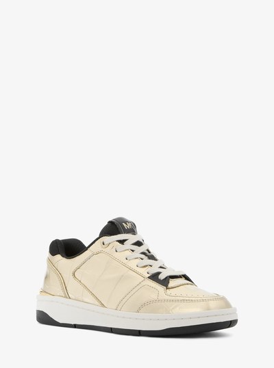 Rebel Metallic Crocodile Embossed Leather in PALE GOLD | Michael Kors