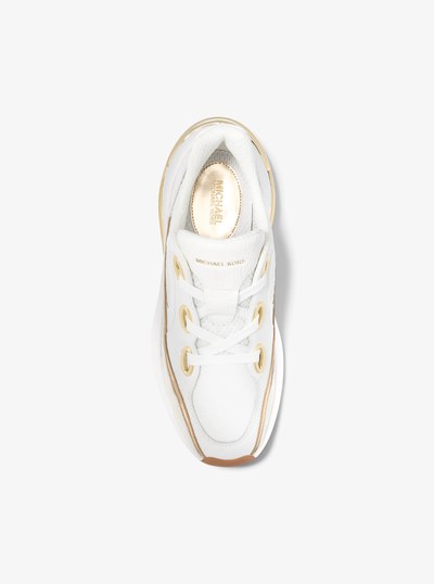 Toni Mixed-Media Trainer in WHITE/PALE GOLD | Michael Kors
