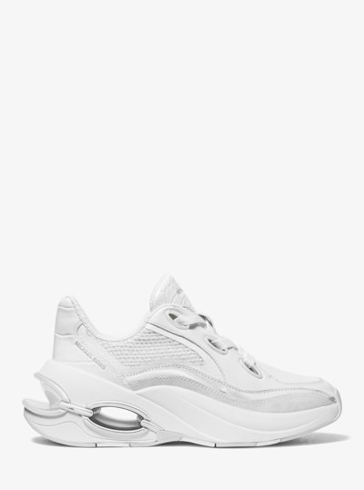 Toni Mixed-Media Trainer in OPTIC WHITE/SILVER | Michael Kors