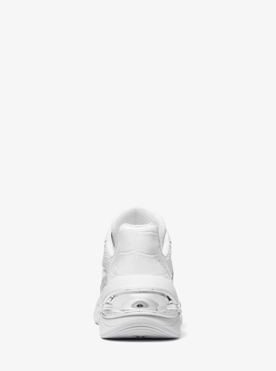 Toni Mixed-Media Trainer in OPTIC WHITE/SILVER | Michael Kors