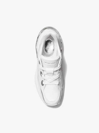 Toni Mixed-Media Trainer in OPTIC WHITE/SILVER | Michael Kors