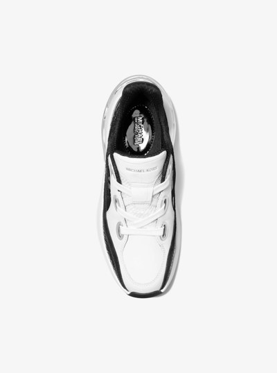Toni Mixed-Media Trainer in BLACK/WHITE | Michael Kors