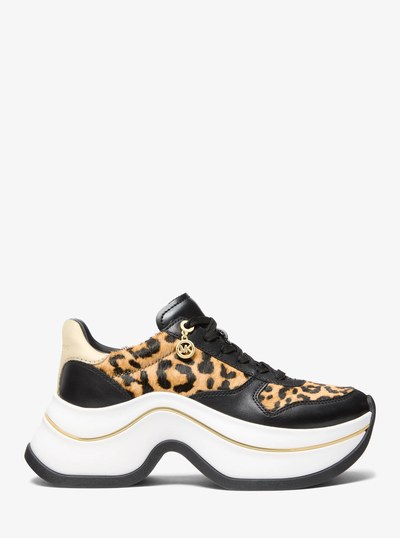 Arla Embellished Leather Trainer in MARIGOLD | Michael Kors