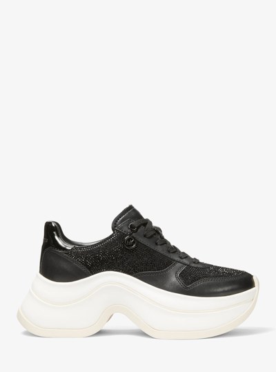 Espadrille Arla en cuir &agrave; ornements in NOIR | Michael Kors
