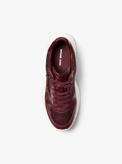 Arla Metallic Leather Trainer in OXBLOOD | Michael Kors