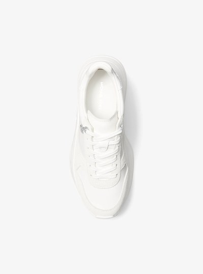 Arla Leather and Suede Trainer in OPTIC WHITE | Michael Kors