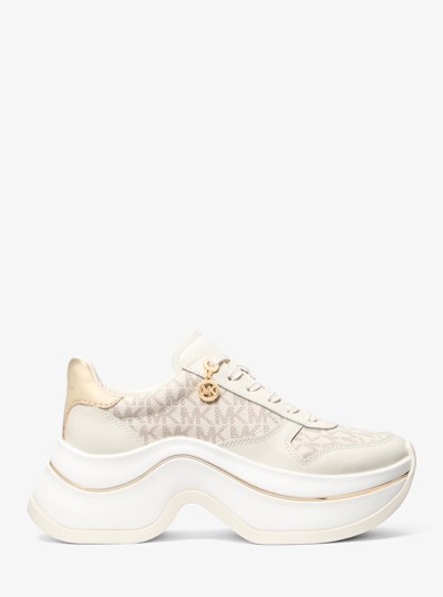 Arla Leather and Suede Trainer in VANILLA | Michael Kors