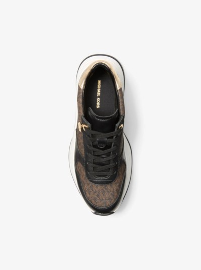 Espadrille Arla en cuir &agrave; logo Signature in BRUN | Michael Kors