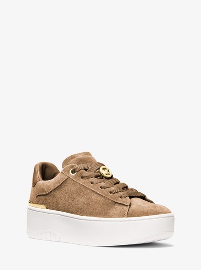 Dottie Suede Platform Sneaker in HUSK | Michael Kors