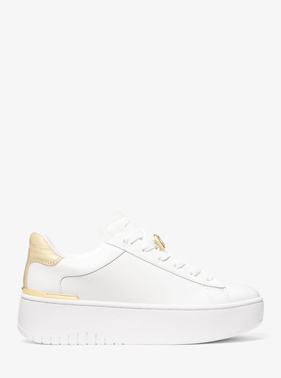 Dottie Leather Platform Sneaker in PALE GOLD | Michael Kors