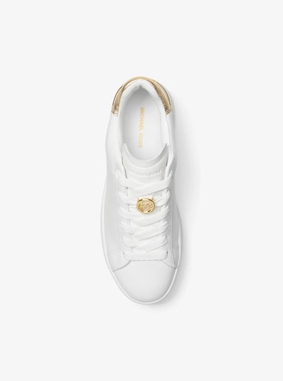 Dottie Leather Platform Sneaker in PALE GOLD | Michael Kors