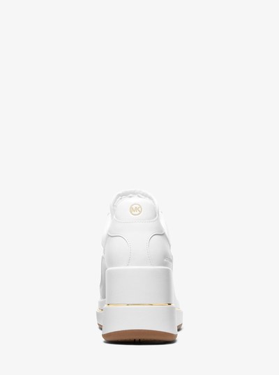 Zapatilla deportiva Emmy de piel y malla con cu&ntilde;a in BLANCO INTENSO | Michael Kors