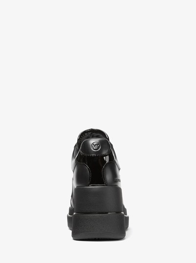 Espadrille compens&eacute;e Emmy en cuir et en maille in NOIR | Michael Kors