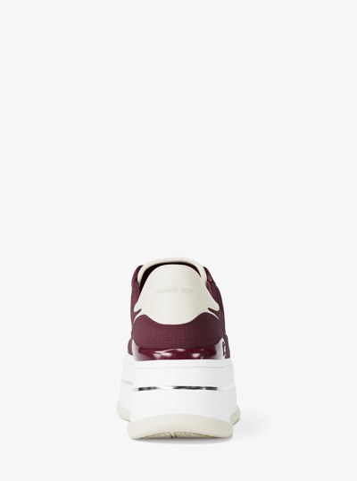 Hayes Crocodile Embossed Suede Platform Sneaker in OXBLOOD | Michael Kors