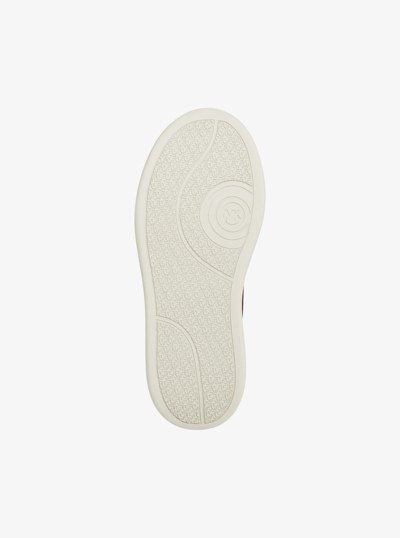 Hayes Crocodile Embossed Suede Platform Sneaker in OXBLOOD | Michael Kors