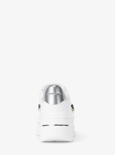 Hayes Embellished Leather Platform Sneaker in OPTIC WHITE | Michael Kors