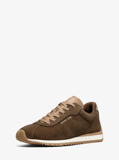 Rhodes Embellished Leather Trainer in CHOCOLATE COMBO | Michael Kors