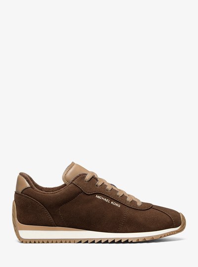 Rhodes Embellished Leather Trainer in CHOCOLATE COMBO | Michael Kors