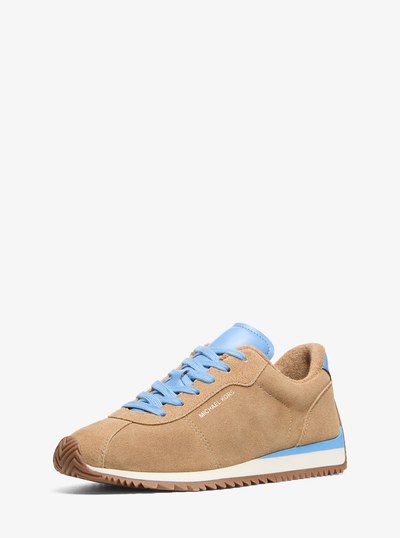 Rhodes Embellished Leather Trainer in HUSK MULTI | Michael Kors