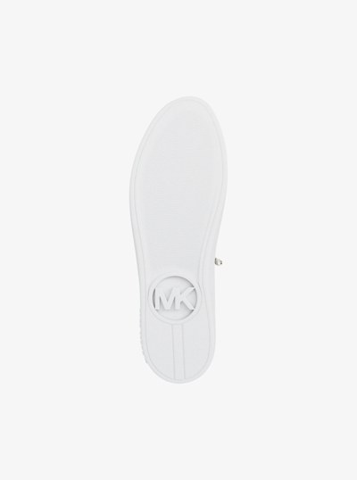 Scotty Embellished Metallic Leather Sneaker in PALE GOLD | Michael Kors